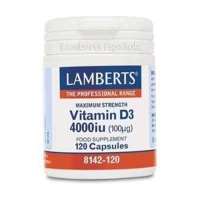 Vitamina D3 4000 UI lamberts 120 cápsulas