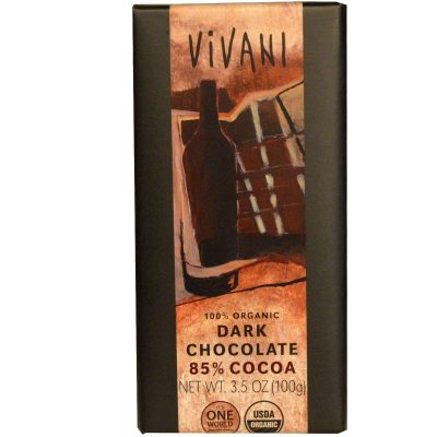 Vivani, Chocolate negro 100% orgánico 85% de cacao, 3,5 oz (100 g)
