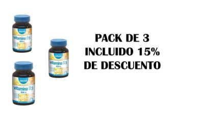 Pack de 3 Vitamina D3 Strong 4.000 UI · Naturmil · 90 comprimidos
