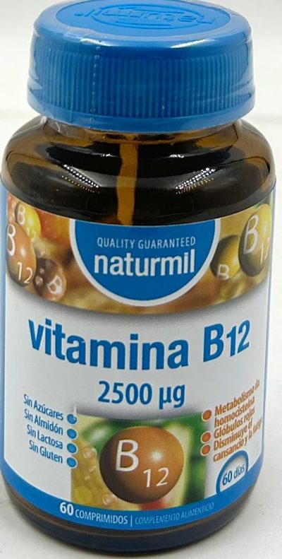 vitamina B12   2500 microgramos 60 comprimidos -naturmil